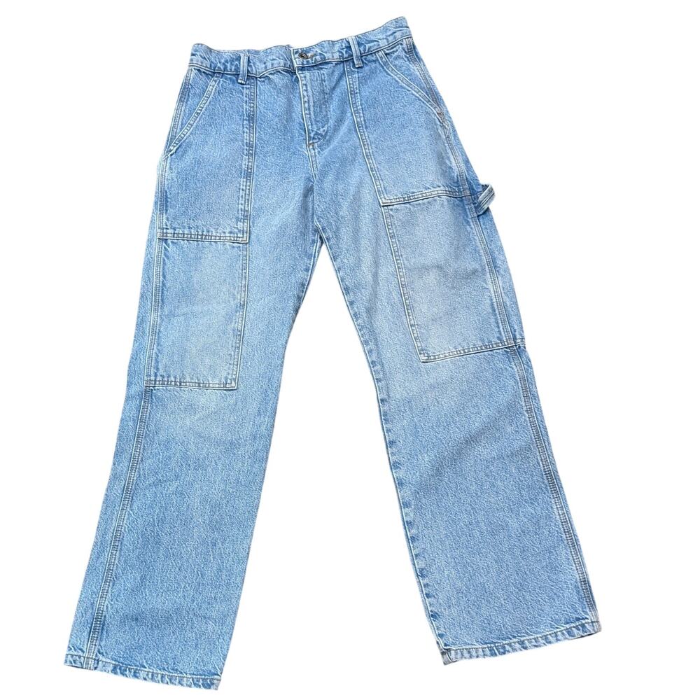 Zara Carpenter Jeans Size 4 Double Knee High Rise Straight